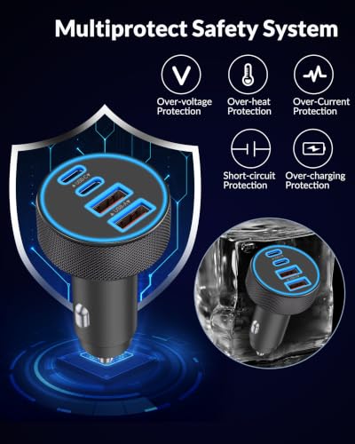 90W Four-Port USB-C Car Charger