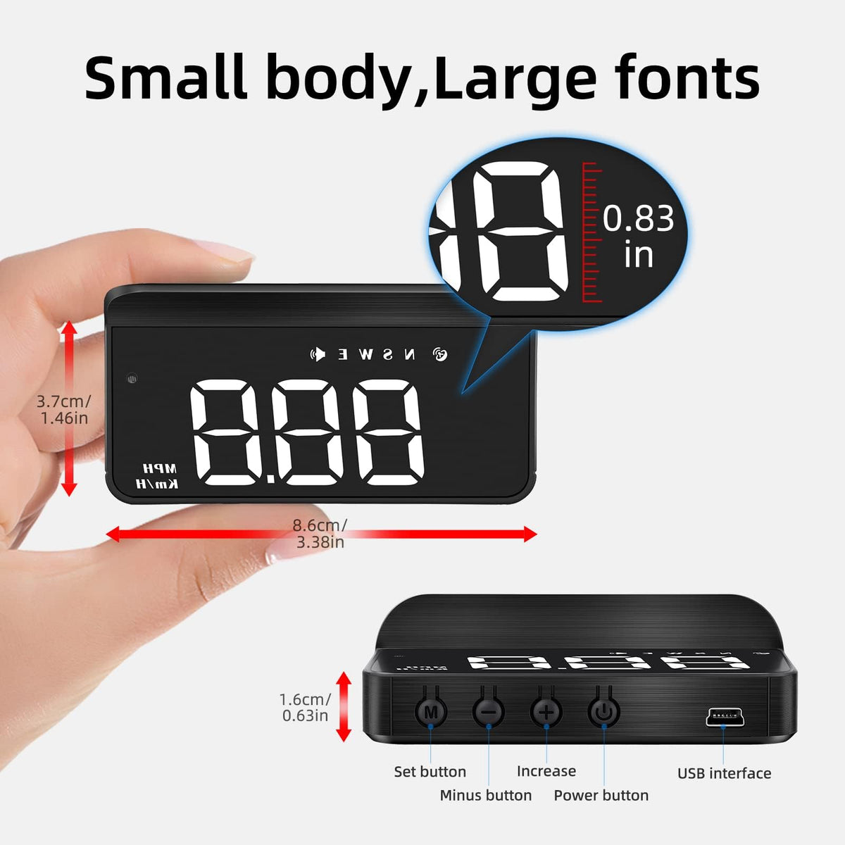 GPS Windshield Speedometer Head-Up Display