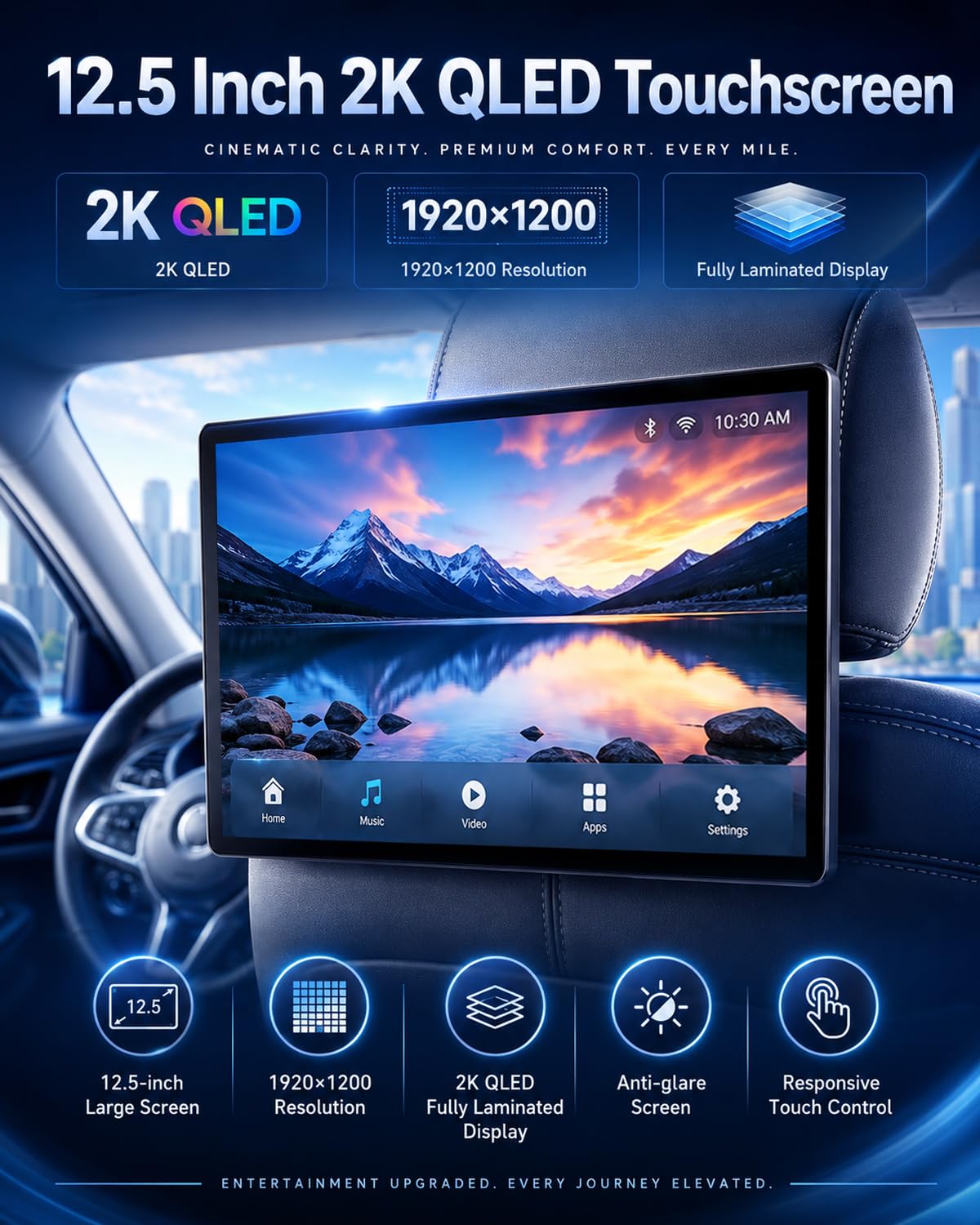 12.5-Inch Android Headrest Monitor