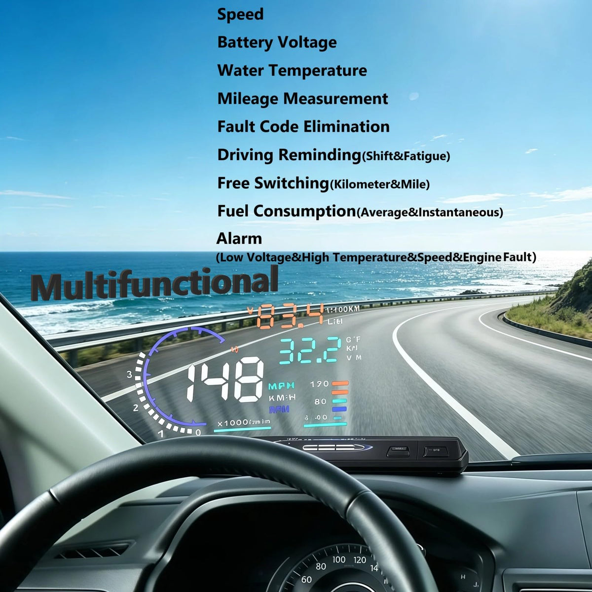 5.5-Inch OBD2 Windshield Head-Up Display