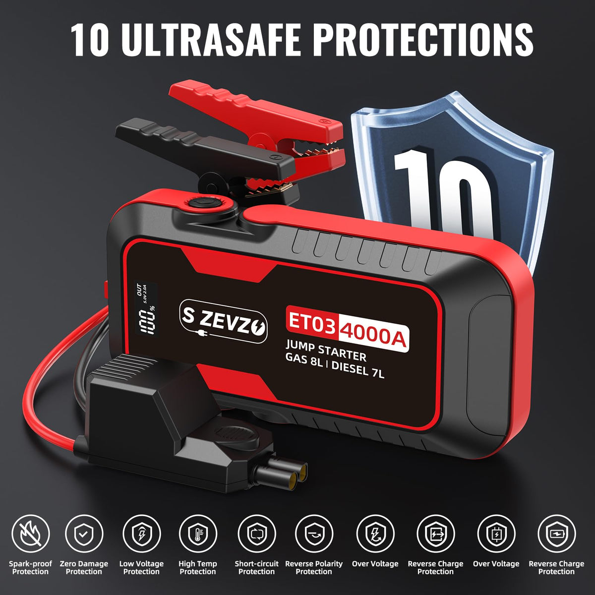 4000A Portable Car Jump Starter