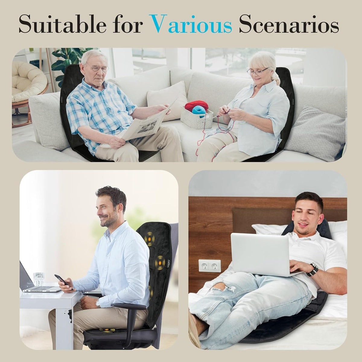 Heated Back Massage Seat Cushion