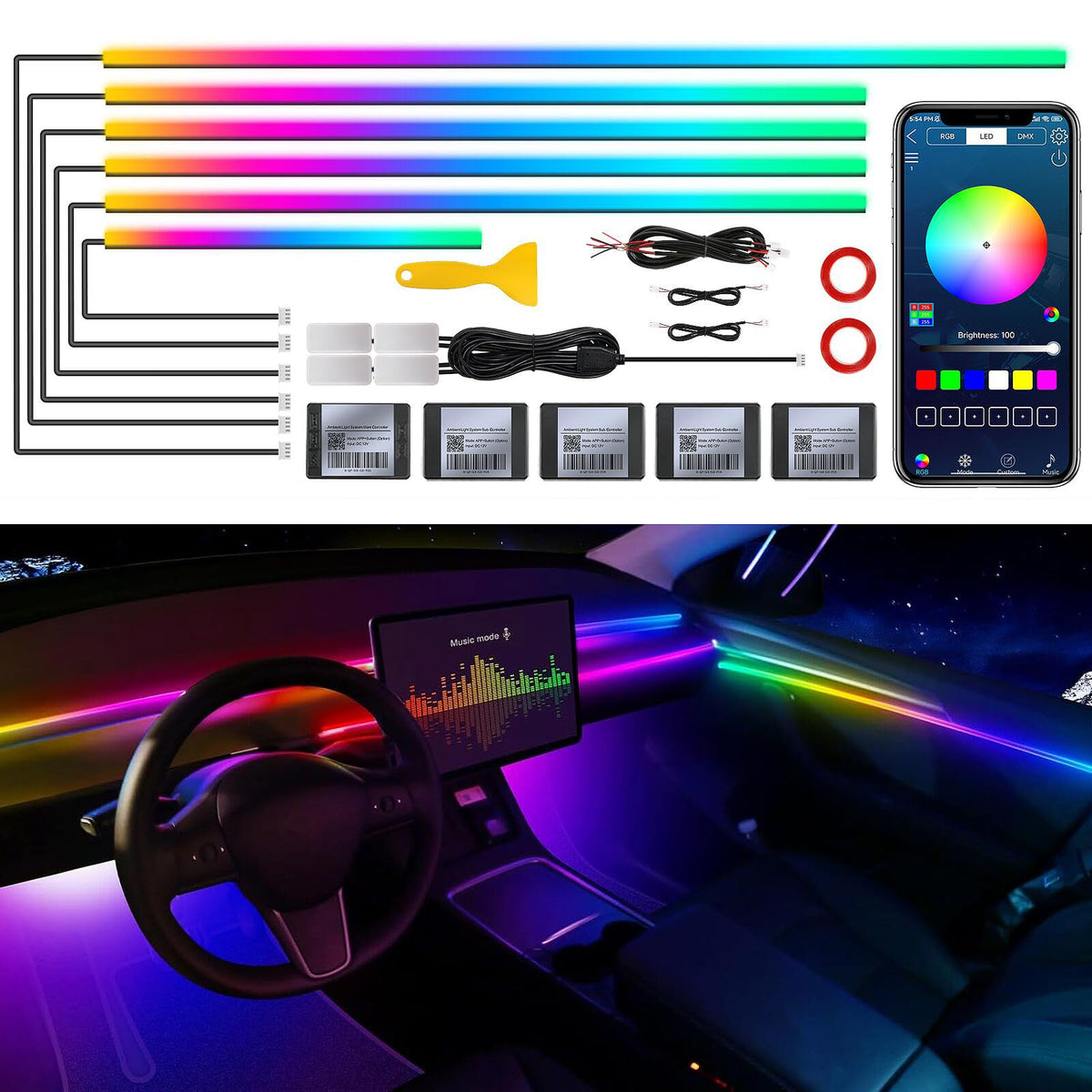 Single-Strip Acrylic Car Ambient Light