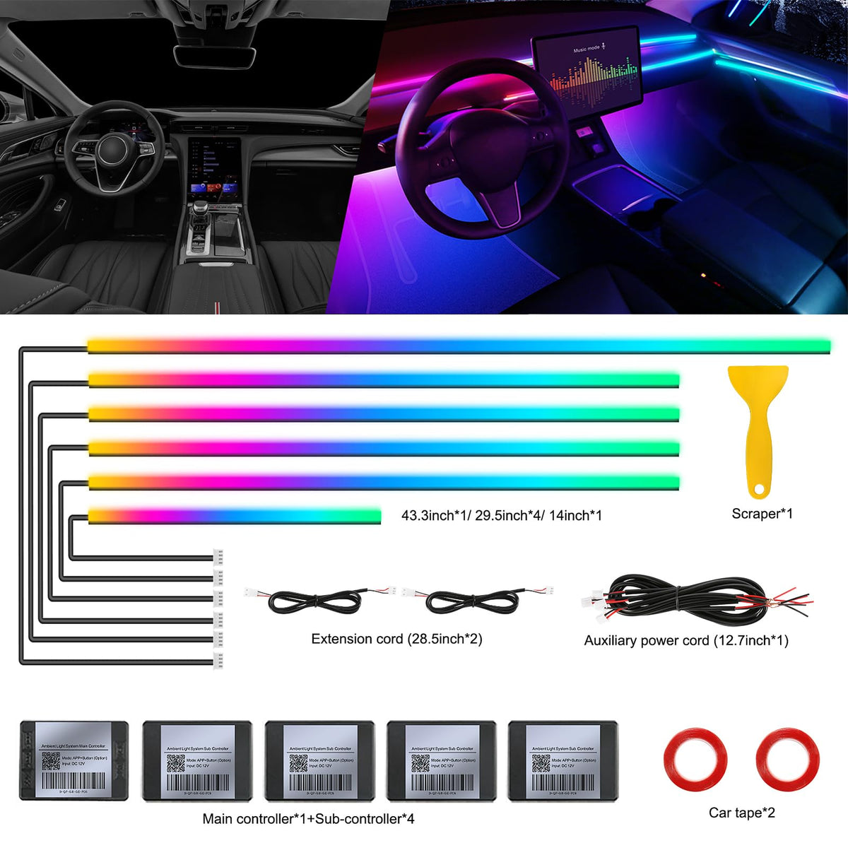 Single-Strip Acrylic Car Ambient Light