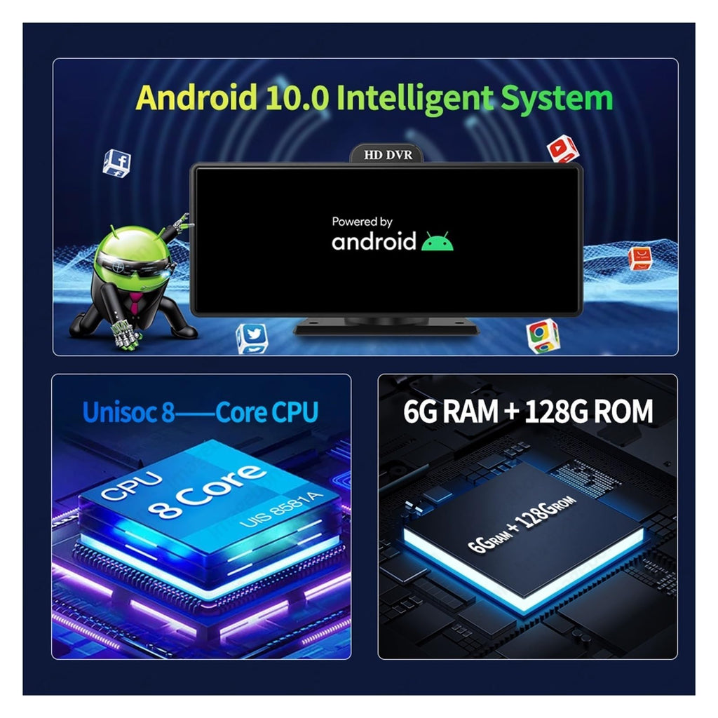 10.26-Inch Android Dash Cam Display
