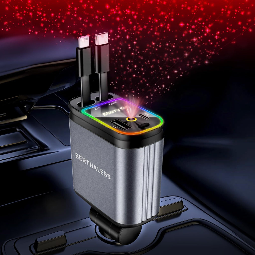 Four-in-One Retractable Car Charger