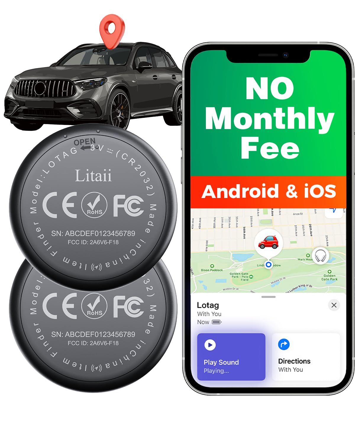 Two-Pack Magnetic Vehicle Location Trackers