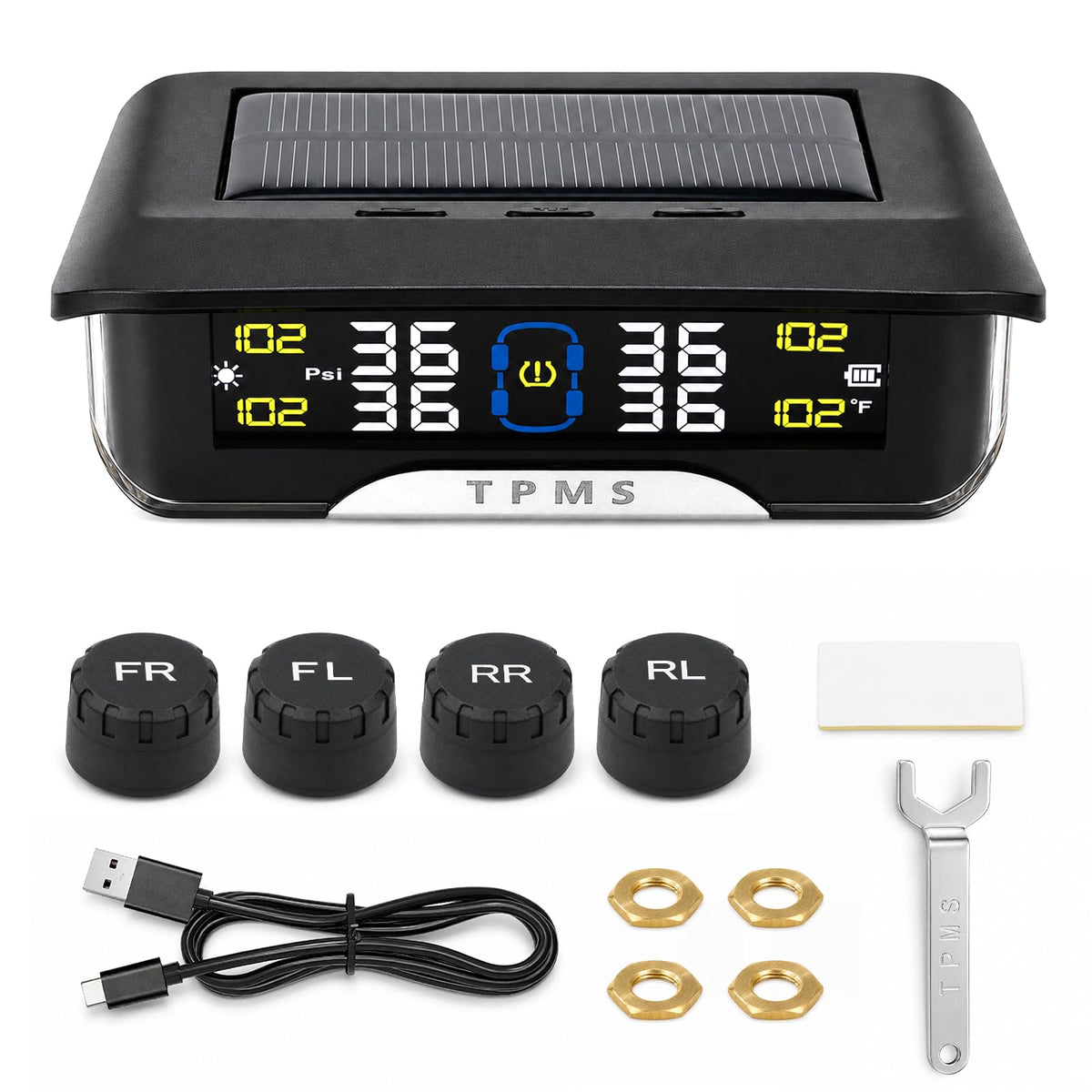 Solar and USB Four-Sensor TPMS