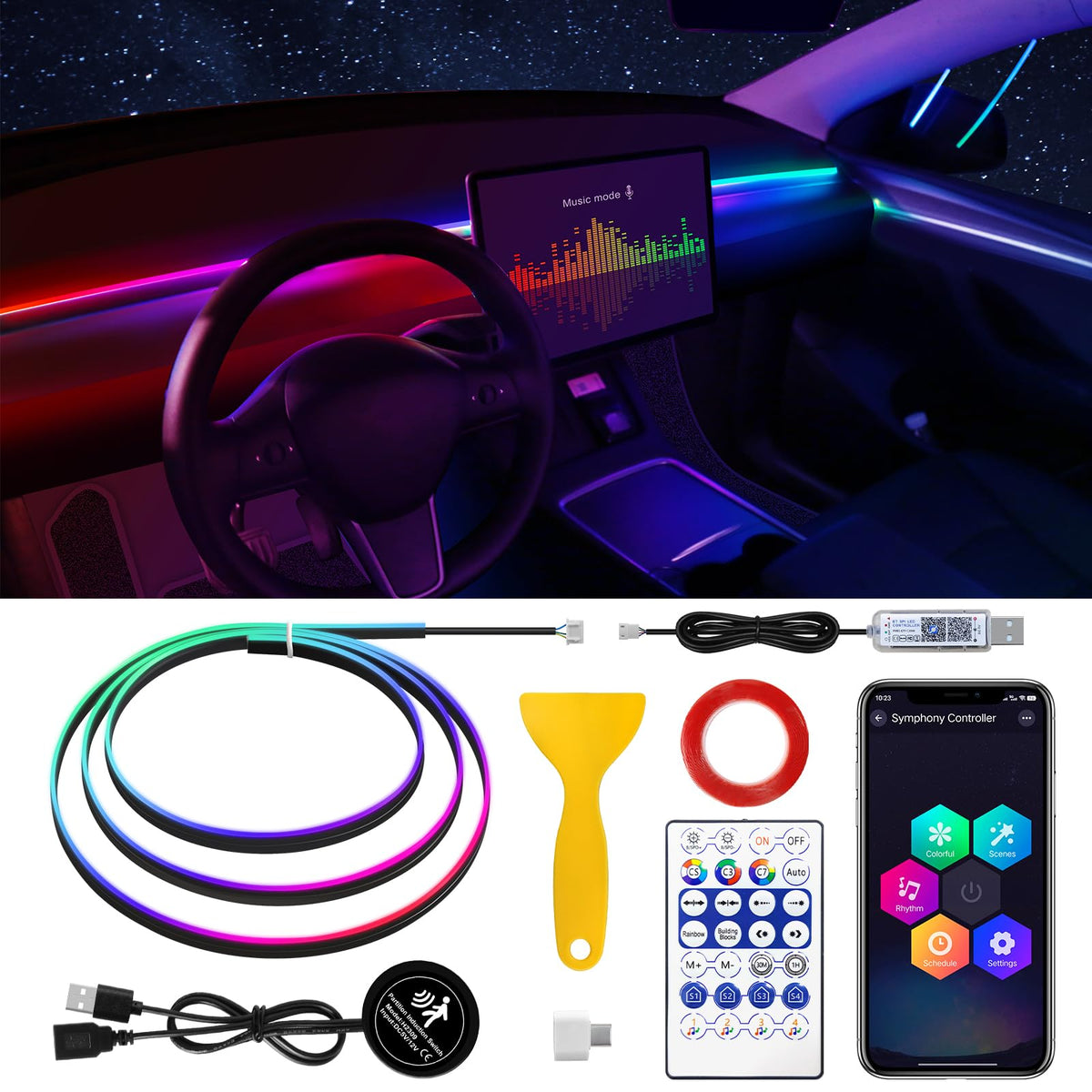 Single-Strip Acrylic Car Ambient Light