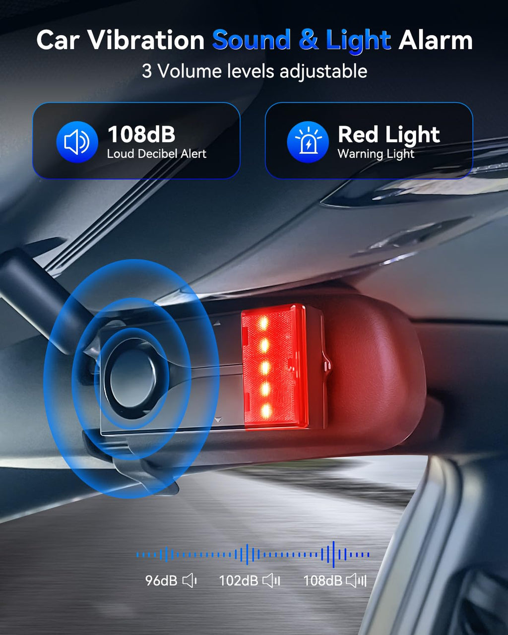 108 dB Wireless Vibration Car Alarm