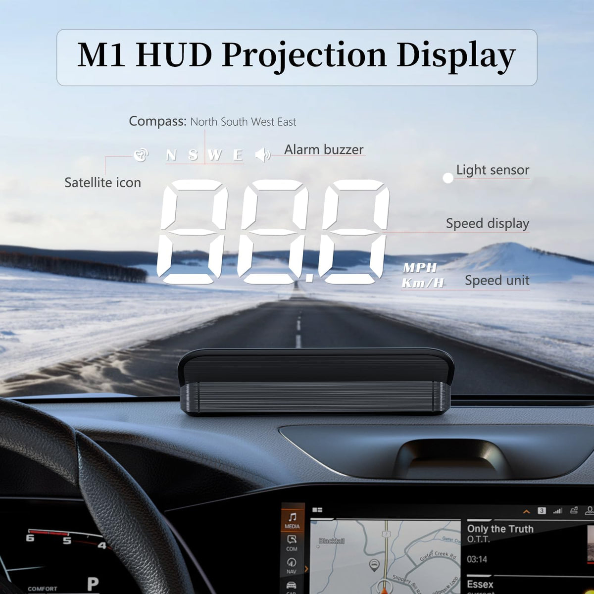 GPS Windshield Speedometer Head-Up Display