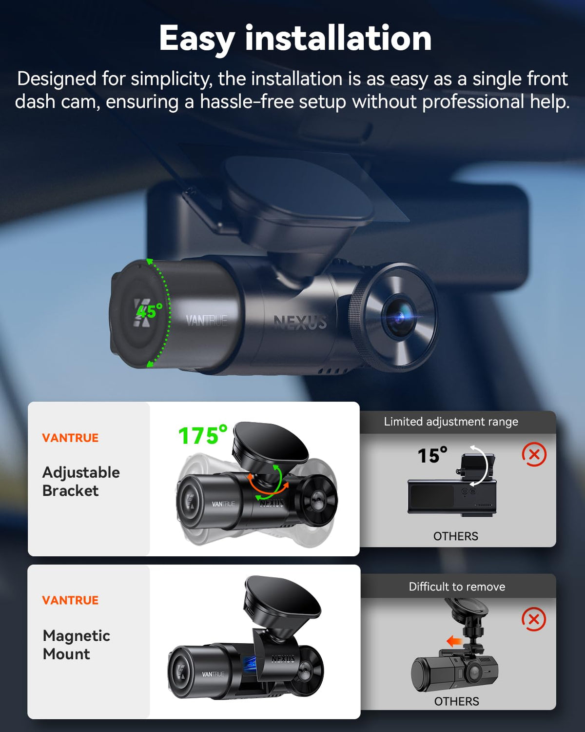 N2X Dual Dash Cam and Hardwire Kit Bundle