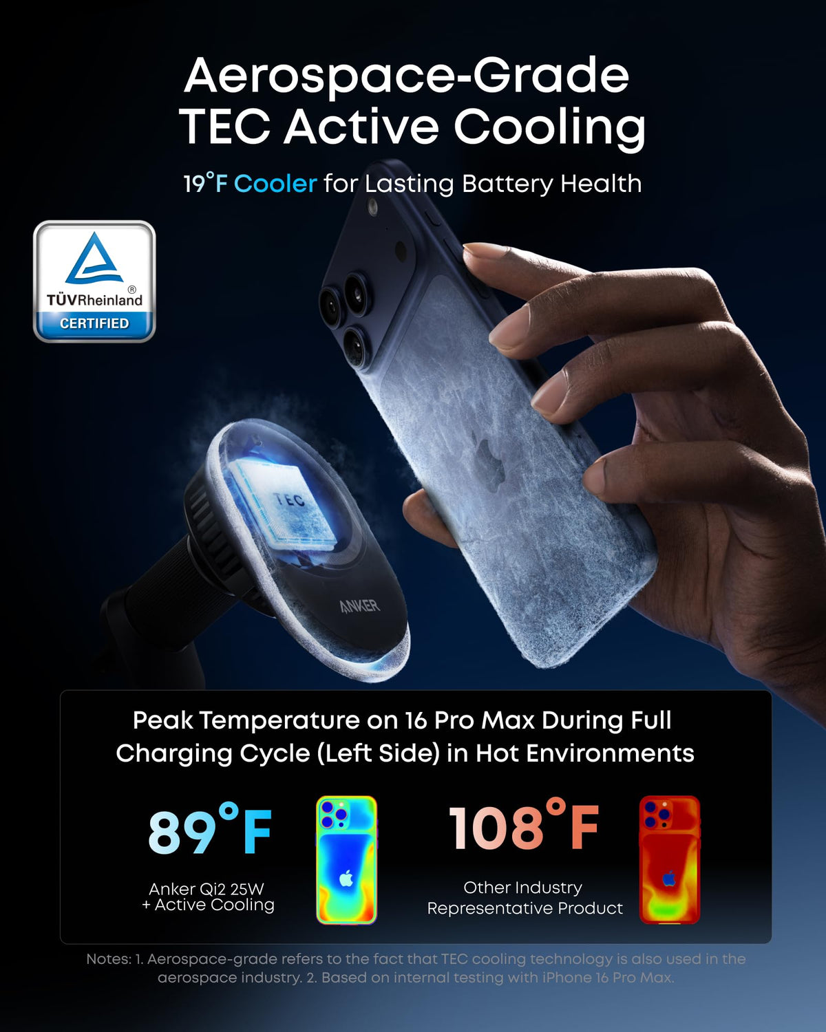 Qi2 25W Magnetic Wireless Car Charging Mount