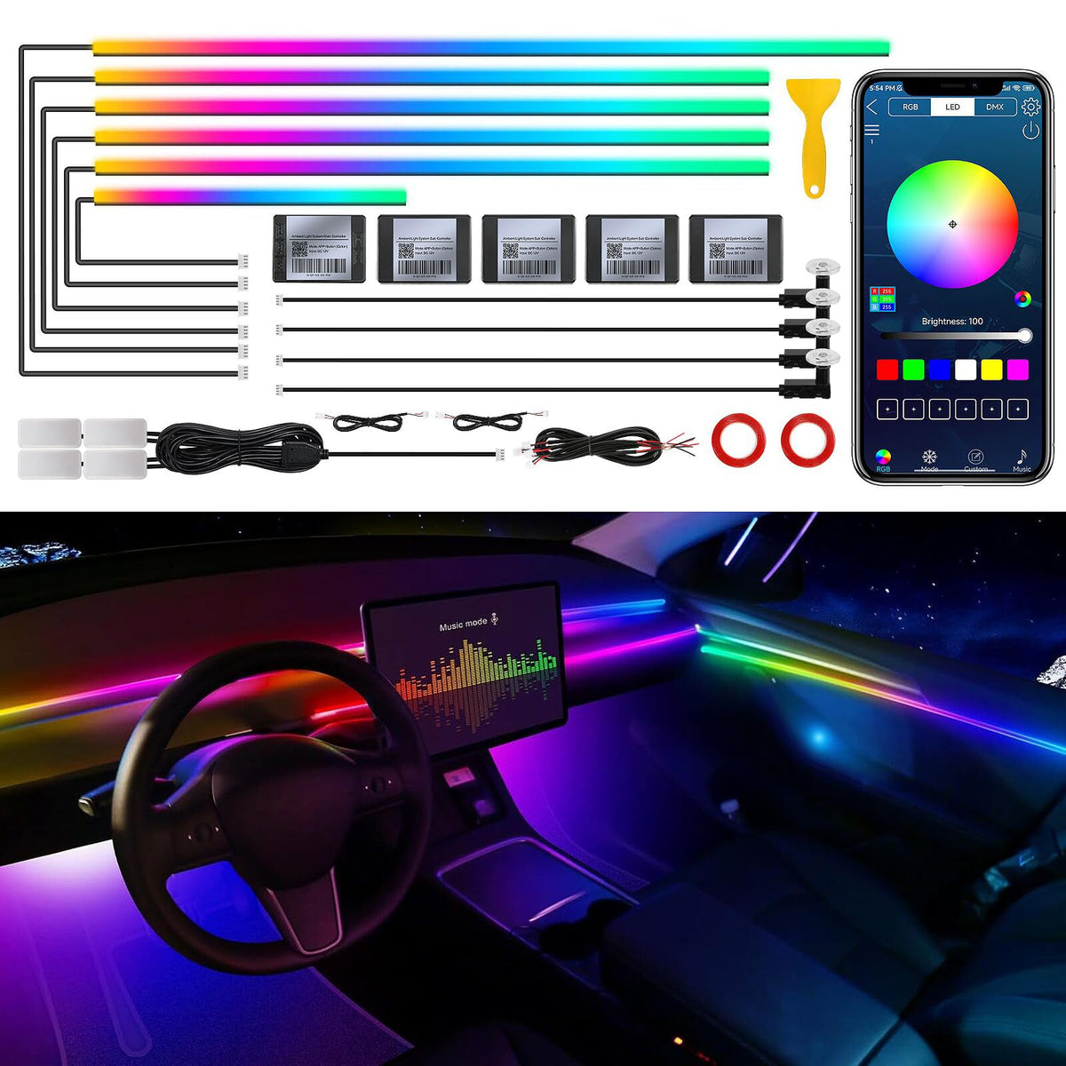Single-Strip Acrylic Car Ambient Light