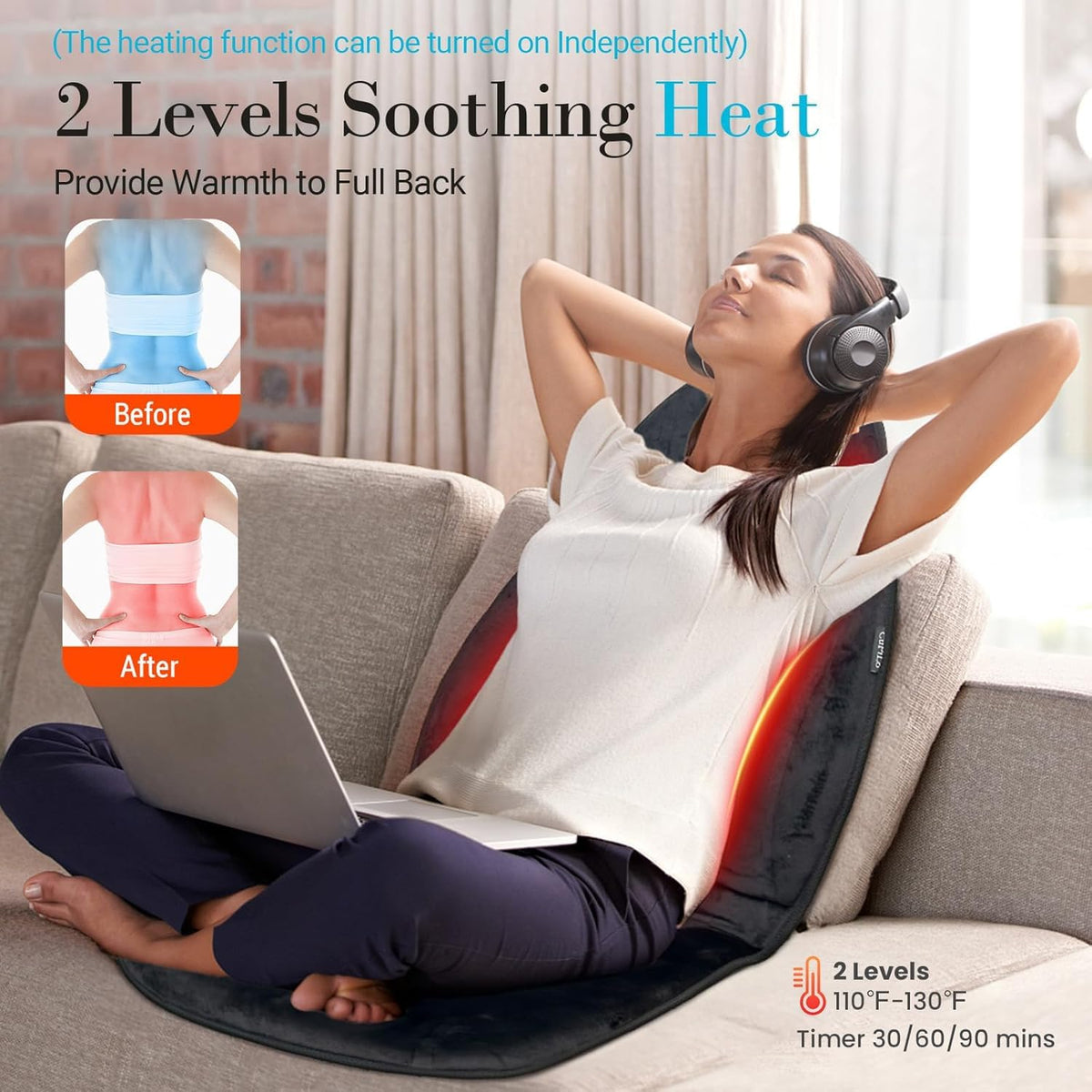 Heated Back Massage Seat Cushion