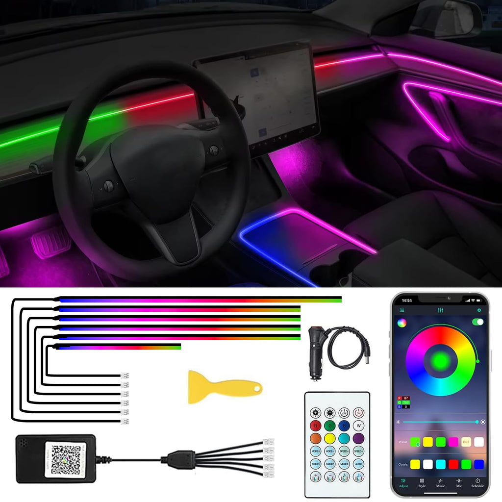 Six-Strip App-Controlled Car Ambient Light Kit