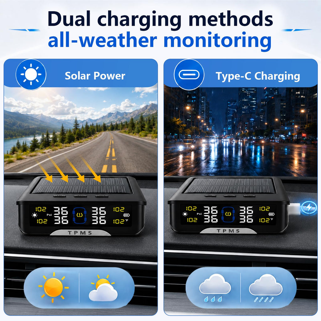 Solar and USB Four-Sensor TPMS