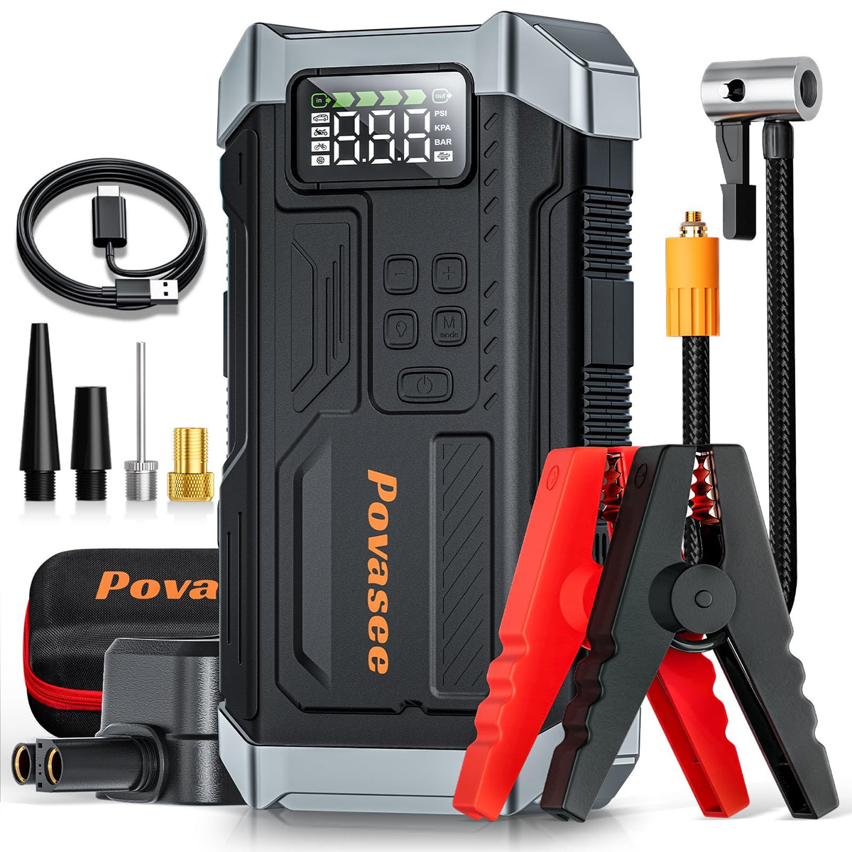 2000A Jump Starter with Air Compressor