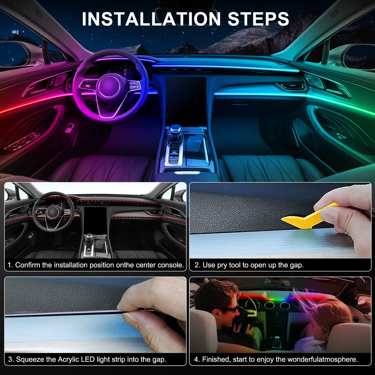 Single-Strip Acrylic Car Ambient Light