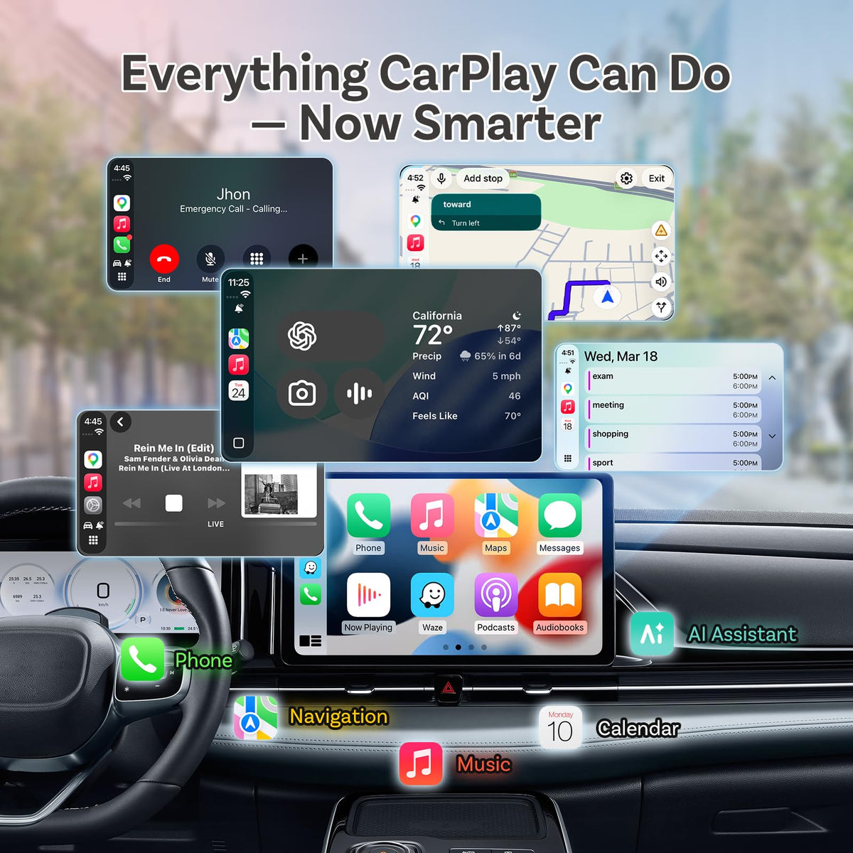 Mini Wireless CarPlay and Android Auto Adapter