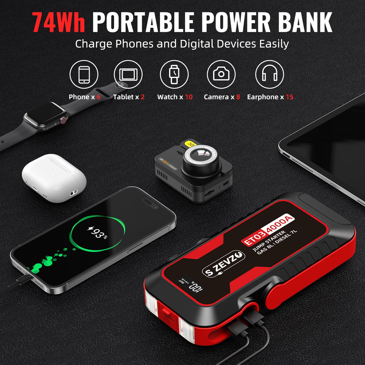 4000A Portable Car Jump Starter